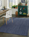 Unique Loom Braided Jute MGN-5-7-8 Navy Blue Area Rug Rectangle Lifestyle Image