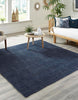 Unique Loom Braided Jute MGN-5-7-8 Navy Blue Area Rug Square Lifestyle Image