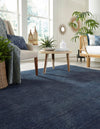 Unique Loom Braided Jute MGN-5-7-8 Navy Blue Area Rug Square Lifestyle Image