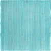Unique Loom Braided Jute MGN-5-7-8 Turquoise Area Rug Square Top-down Image