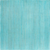 Unique Loom Braided Jute MGN-5-7-8 Turquoise Area Rug Square Top-down Image