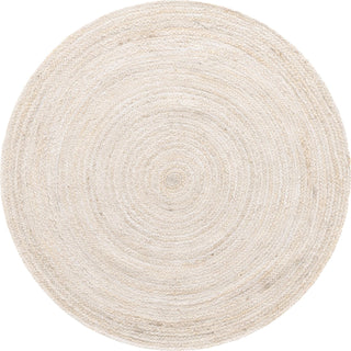 Unique Loom Braided Jute MGN-5-7-8 White Area Rug Round Top-down Image