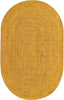 Unique Loom Braided Jute MGN-5-7-8 Yellow Area Rug Oval Top-down Image