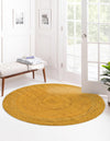 Unique Loom Braided Jute MGN-5-7-8 Yellow Area Rug Round Lifestyle Image