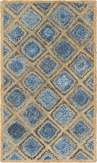 Unique Loom Braided Jute MGN-6 Blue Area Rug main image