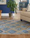 Unique Loom Braided Jute MGN-6 Blue Area Rug Rectangle Lifestyle Image