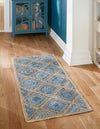 Unique Loom Braided Jute MGN-6 Blue Area Rug Runner Lifestyle Image