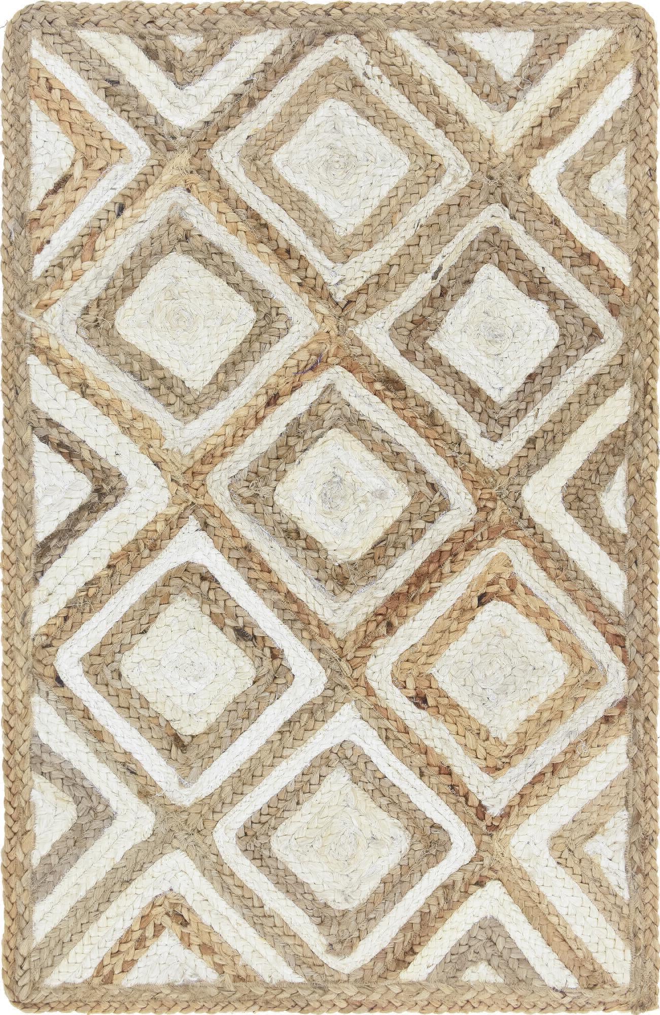 Unique Loom Braided Jute MGN-6 Natural Area Rug main image
