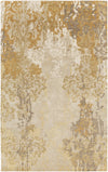 Surya Brocade BRC-1011 Gold Hand Knotted Area Rug 5' X 8'