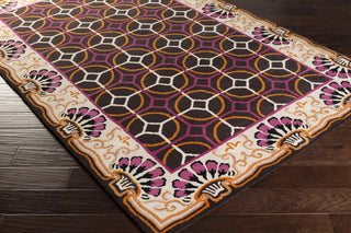 Surya Bordeaux BRD-6001 Chocolate Hand Tufted Area Rug by Florence de Dampierre 5x8 Corner