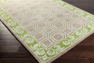 Surya Bordeaux BRD-6016 Olive Hand Tufted Area Rug by Florence de Dampierre 5x8 Corner