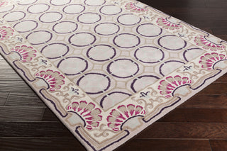 Surya Bordeaux BRD-6019 Eggplant Hand Tufted Area Rug by Florence de Dampierre 5x8 Corner