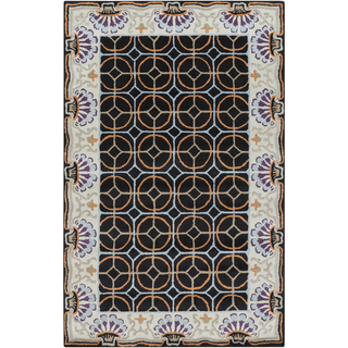 Surya Bordeaux BRD-6020 Black Area Rug by Florence de Dampierre 5' x 8'