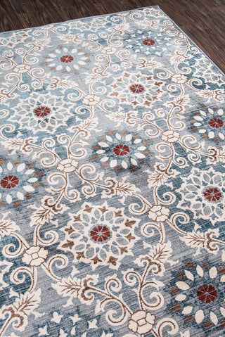 Momeni Brighton BR-03 Blue Area Rug Corner Image Feature