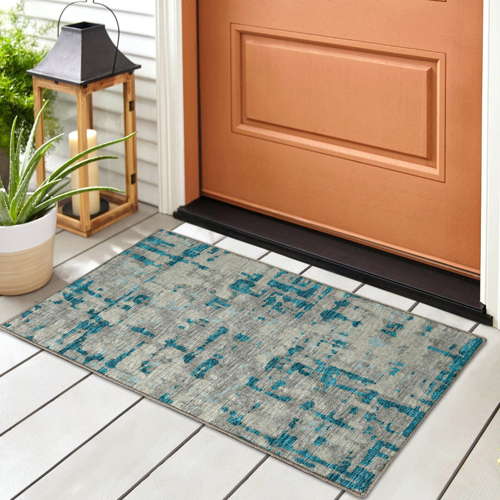 Dalyn Brisbane BR5 Teal Area Rug Room Image Feature