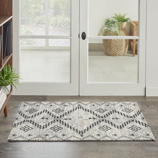 Nourison Brixton BRX01 Ivory/Black Area Rug Room Image