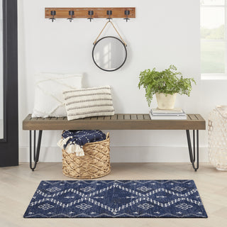 Nourison Brixton BRX01 Navy Area Rug Room Image