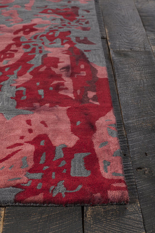 Chandra Brynn BRY-42700 Red/Charcoal Area Rug Corner Shot