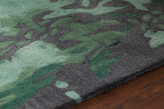 Chandra Brynn BRY-42701 Green/Charcoal Area Rug Detail