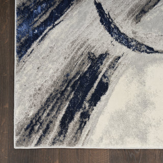 Nourison Brushstrokes BSK02 Grey/Navy Area Rug by Inspire Me! Home D�cor Room Image