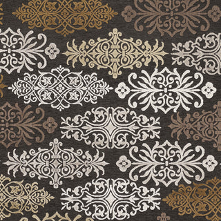 Surya Basilica BSL-7133 Black/Brown Machine Loomed Area Rug Sample Swatch