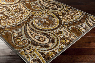Surya Basilica BSL-7198 Chocolate Machine Loomed Area Rug Corner Shot