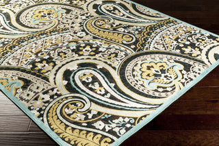 Surya Basilica BSL-7199 Teal Machine Loomed Area Rug Corner Shot