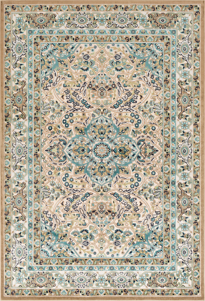 Surya Basilica BSL-7239 Teal Taupe Medium Gray Navy Beige Area Rug main image