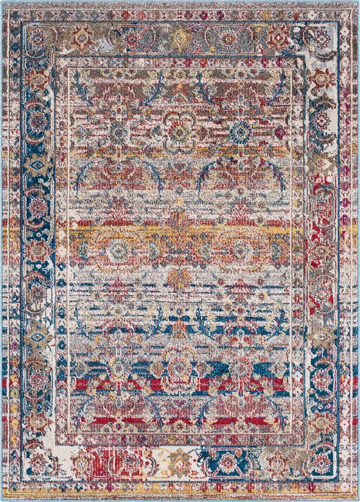 Surya Bosphorous BSS-3404 Charcoal Dark Brown Red Khaki Mustard Blue Teal Medium Gray Area Rug main image