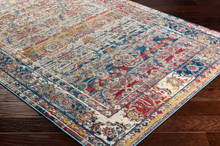 Surya Bosphorous BSS-3404 Charcoal Dark Brown Red Khaki Mustard Blue Teal Medium Gray Area Rug Corner Image