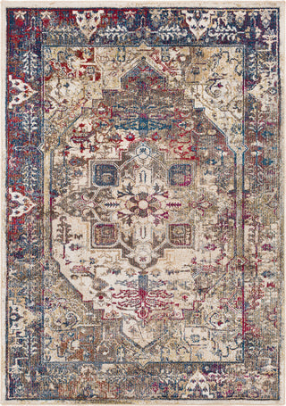 Surya Bosphorous BSS-3406 Charcoal Dark Brown Blue Khaki Medium Gray Red Mustard Purple Bright Pink Area Rug main image