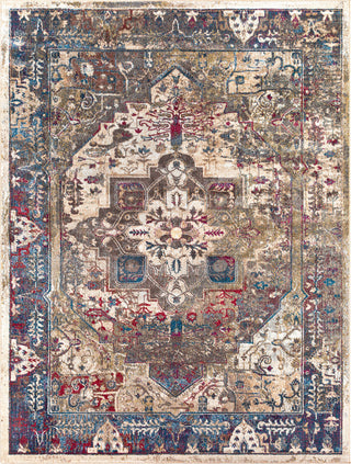 Surya Bosphorous BSS-3406 Charcoal Dark Brown Blue Khaki Medium Gray Red Mustard Purple Bright Pink Area Rug Main Image 8 X 10