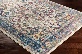 Surya Bosphorous BSS-3410 Dark Blue Charcoal Red Khaki Burnt Orange Bright Pink Purple Area Rug Corner Image