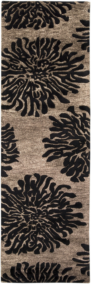 Surya Bombay BST-496 Charcoal Area Rug 2'6'' x 8' Runner