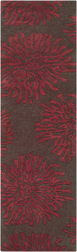 Surya Bombay BST-539 Burgundy Area Rug 2'6'' x 8' Runner