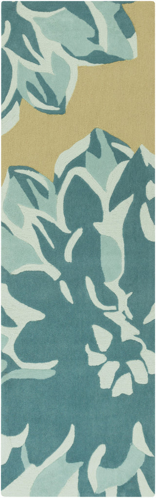 Surya Budding BUD-2003 Teal Area Rug 2'6'' x 8' Runner