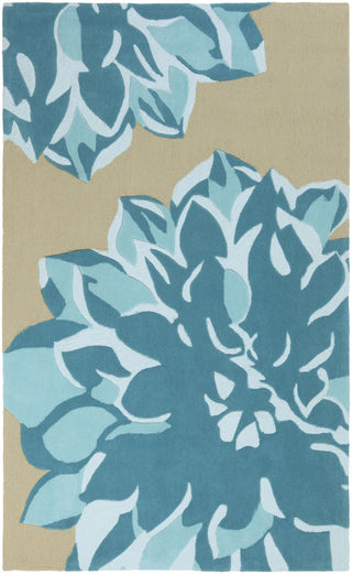 Surya Budding BUD-2003 Teal Area Rug 5' x 8'