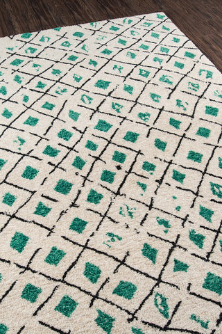 Momeni Bungalow BUN-2 Green Area Rug by Novogratz Closeup Feature