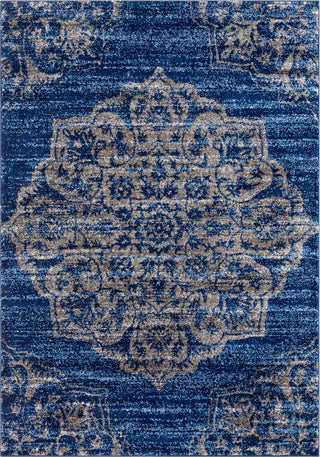 Surya Baylee BYL-1029 Dark Blue Navy Denim Sky Medium Gray Silver Cream Area Rug Mirror main image