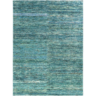 Surya Bazaar BZR-8009 Teal Hand Knotted Area Rug 8' X 11'