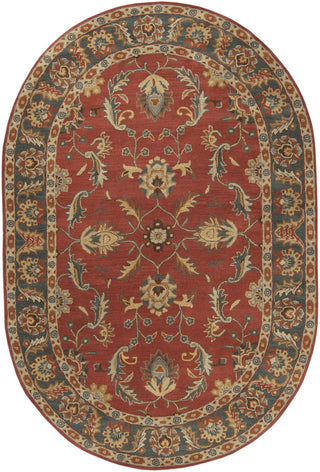 Surya Caesar CAE-1007 Burgundy Area Rug 6' x 9' Oval