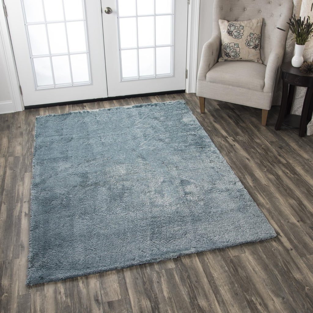 Rizzy Calgary CR691A Blue Area Rug Corner Image Feature