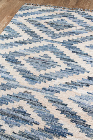 Momeni California CAL-2 Blue Area Rug by Novogratz Corner Image Feature