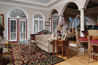 KAS Cambridge 7301 Red/Black Kashan Area Rug Main Image Feature