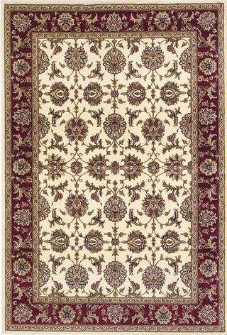 KAS Cambridge 7312 Ivory/Red Kashan Machine Woven Area Rug