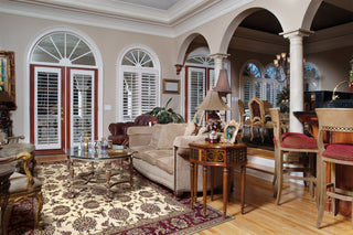 KAS Cambridge 7312 Ivory/Red Kashan Machine Woven Area Rug 