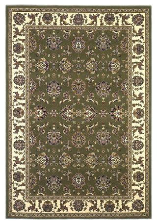 KAS Cambridge 7314 Green/Ivory Kashan Machine Woven Area Rug