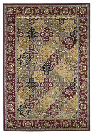 KAS Cambridge 7325 Red Kashan Panel Machine Woven Area Rug