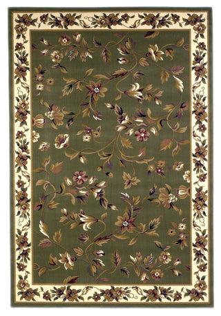 KAS Cambridge 7332 Sage/Ivory Floral Vine Machine Woven Area Rug