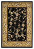 KAS Cambridge 7336 Black/Beige Floral Delight Machine Woven Area Rug